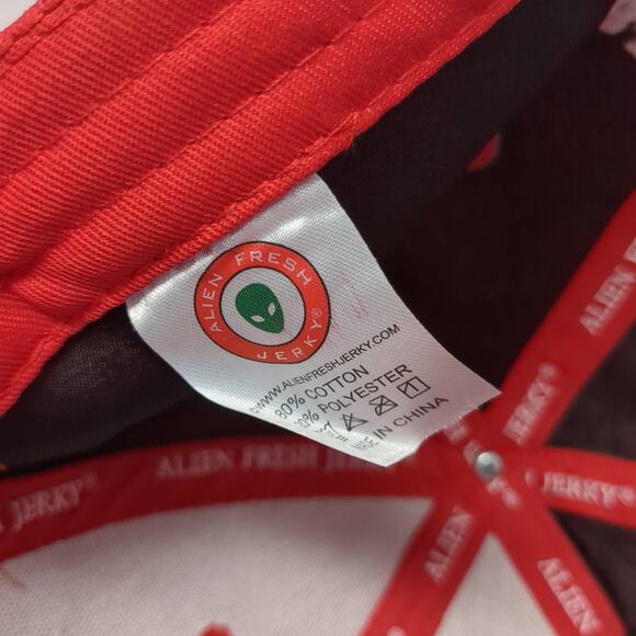 Alien Fresh Jerky Baker CA Baseball Cap Red OS Adjustable Embroidered W/Tags - Picture 9 of 9